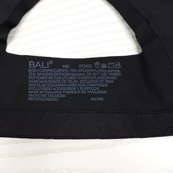 Bali One Smooth U Posture Boost EverSmooth Back Underwire Bra DF3450 Black 3450 - Picture 13 of 16